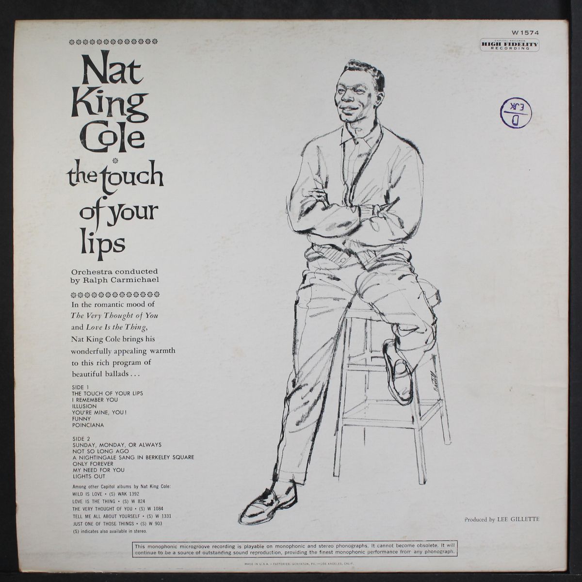 the touch of your lips by NAT KING COLE
