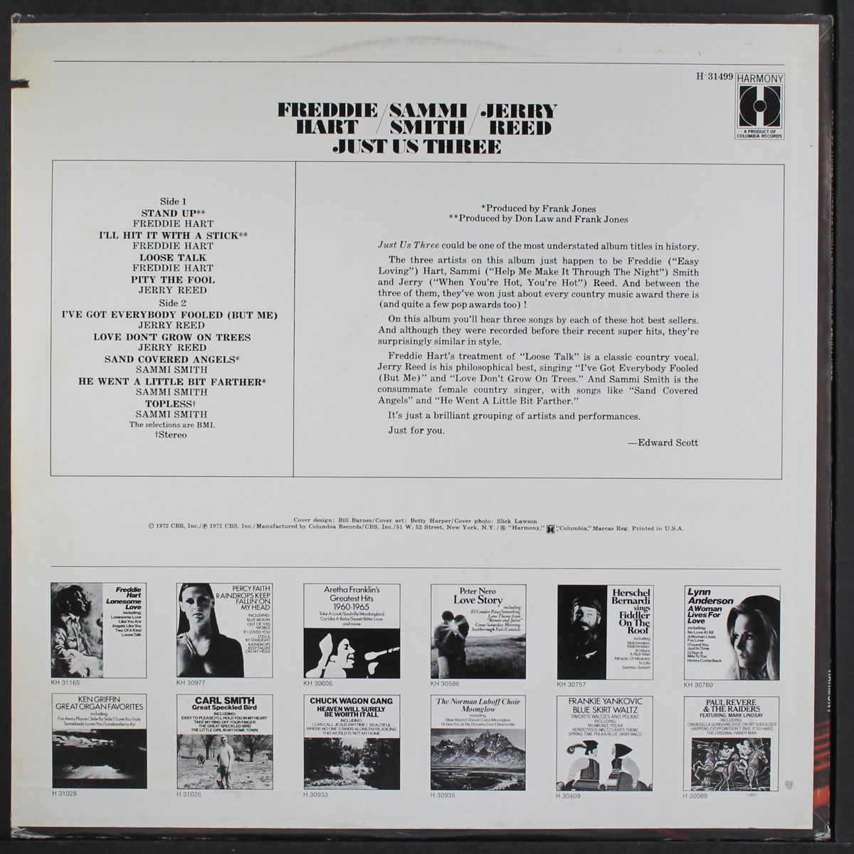just us three by FREDDIE HART/SAMMI SMITH/JERRY REED