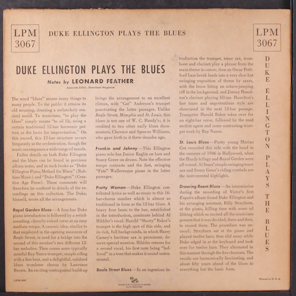 plays the blues by DUKE ELLINGTON