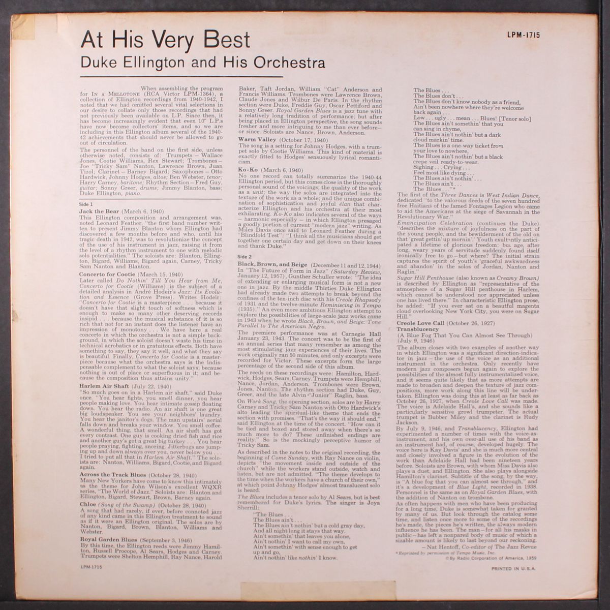 at his very best by DUKE ELLINGTON