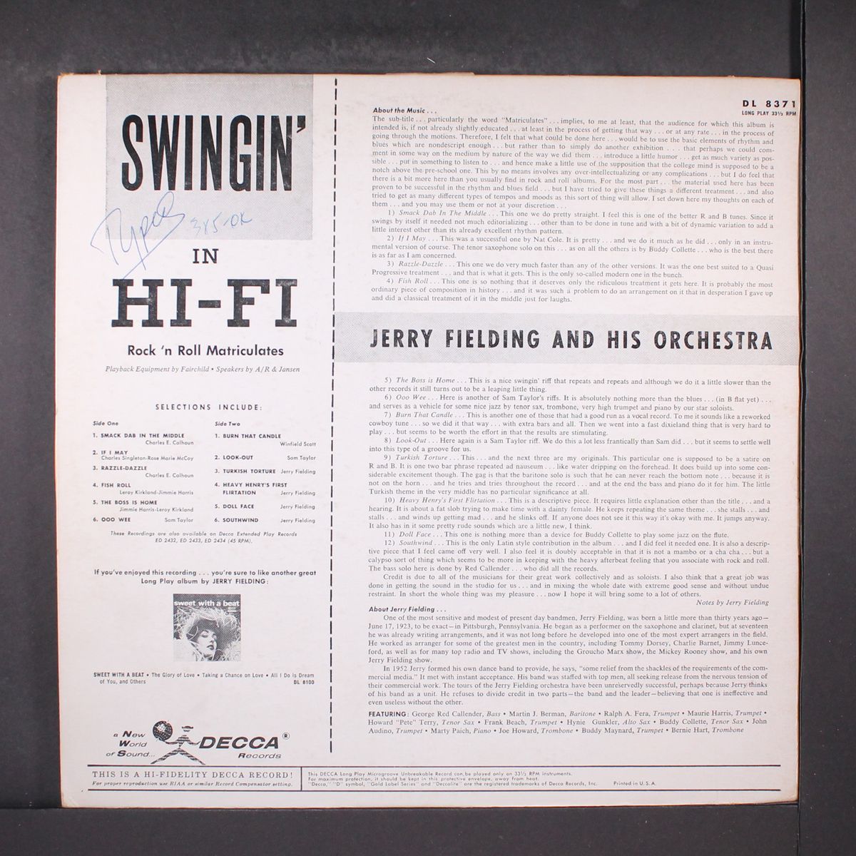 swingin' in hi-fi! by JERRY FIELDING
