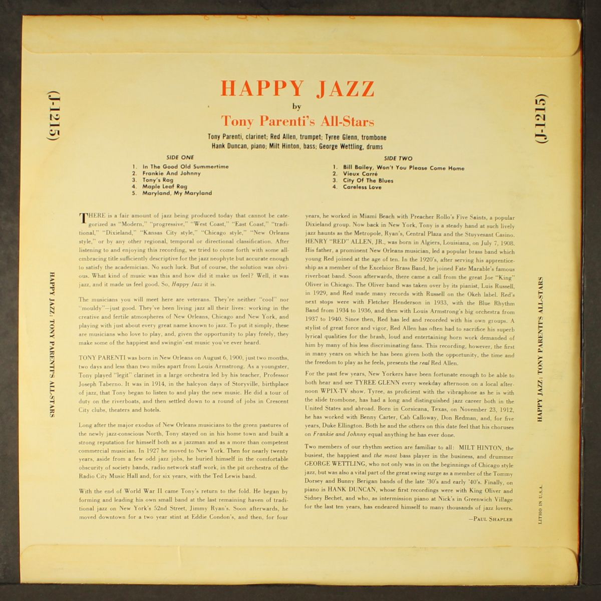happy jazz by TONY PARENTI
