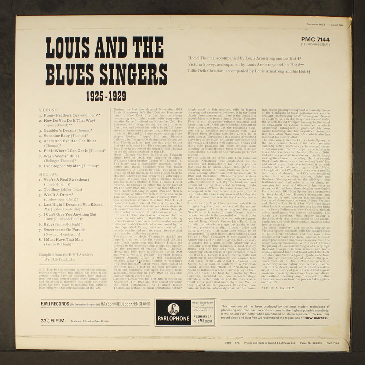 louis & the blues singers by LOUIS ARMSTRONG