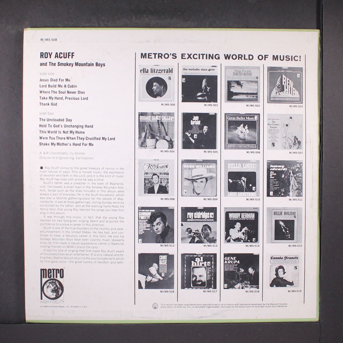 roy acuff and the smokey mountain boys by ROY ACUFF