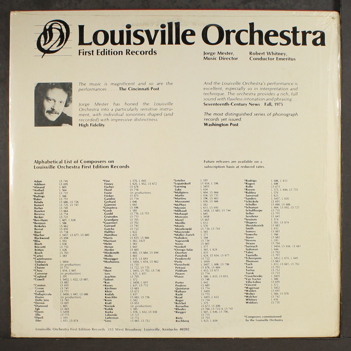 louisville orchestra by LOUISVILLE ORCHESTRA