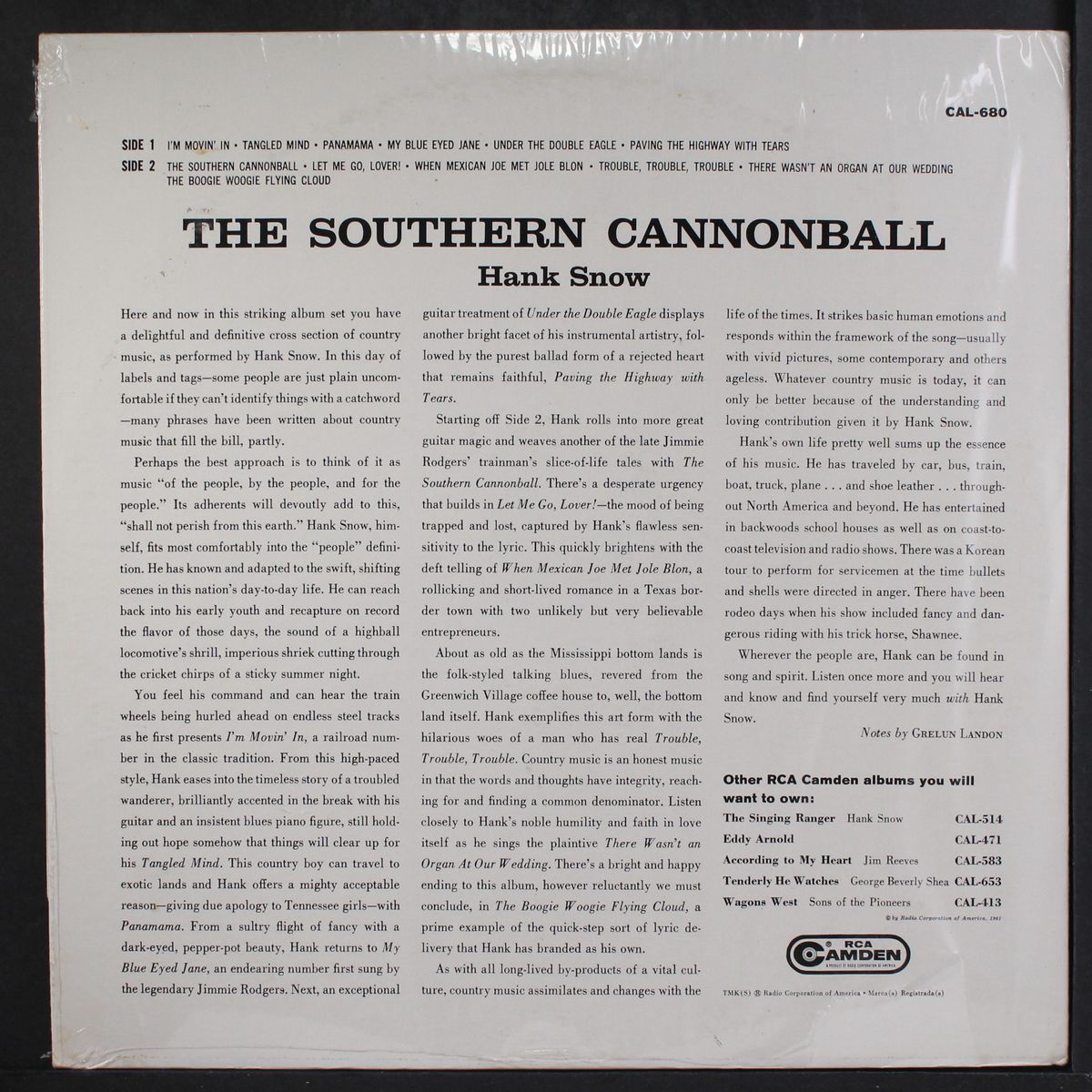 the southern cannonball by HANK SNOW
