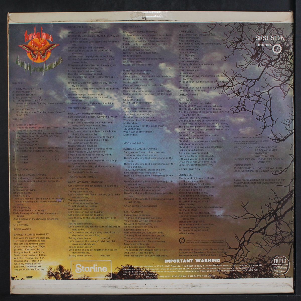 early morning onwards by BARCLAY JAMES HARVEST