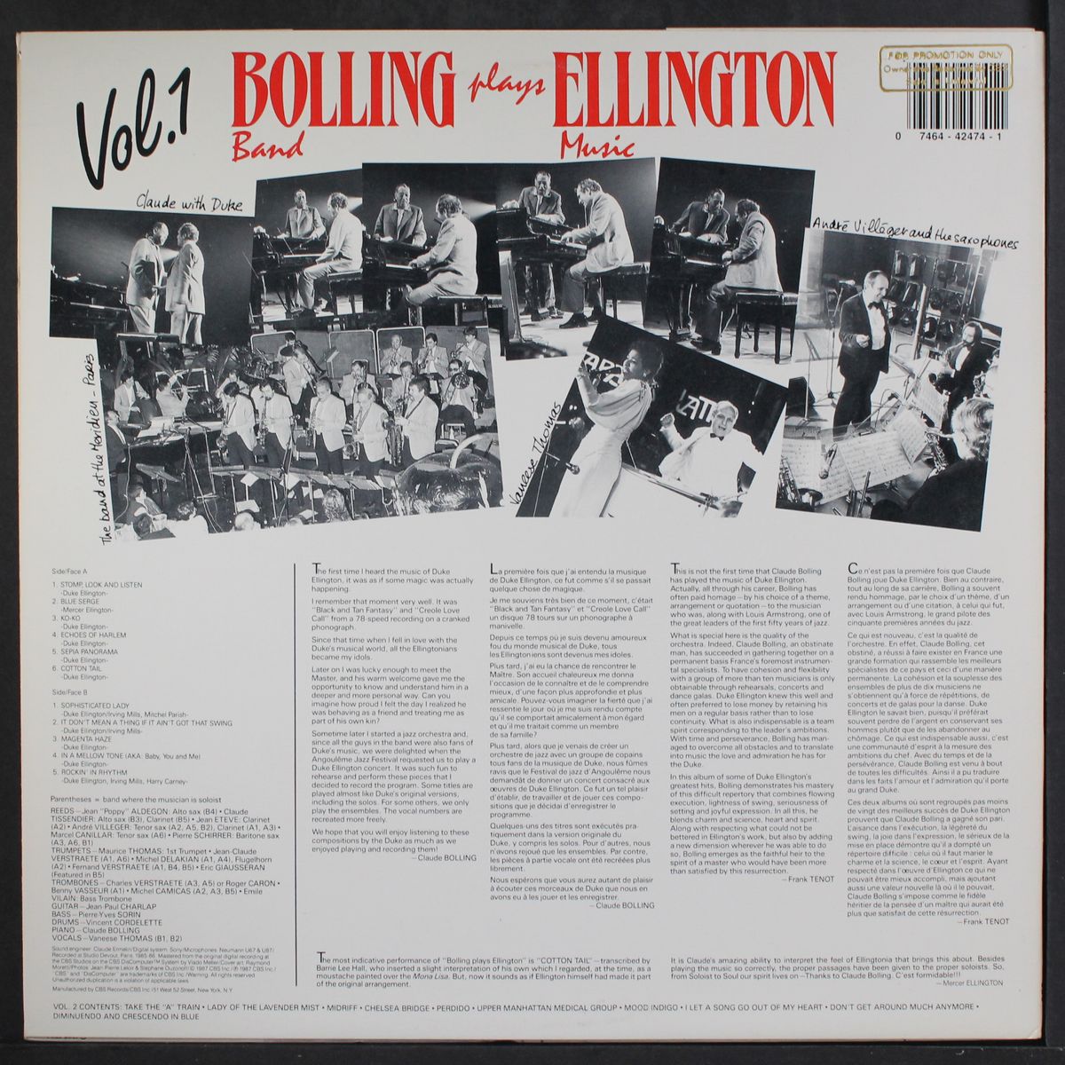 plays ellington, vol. 1 by CLAUDE BOLLING