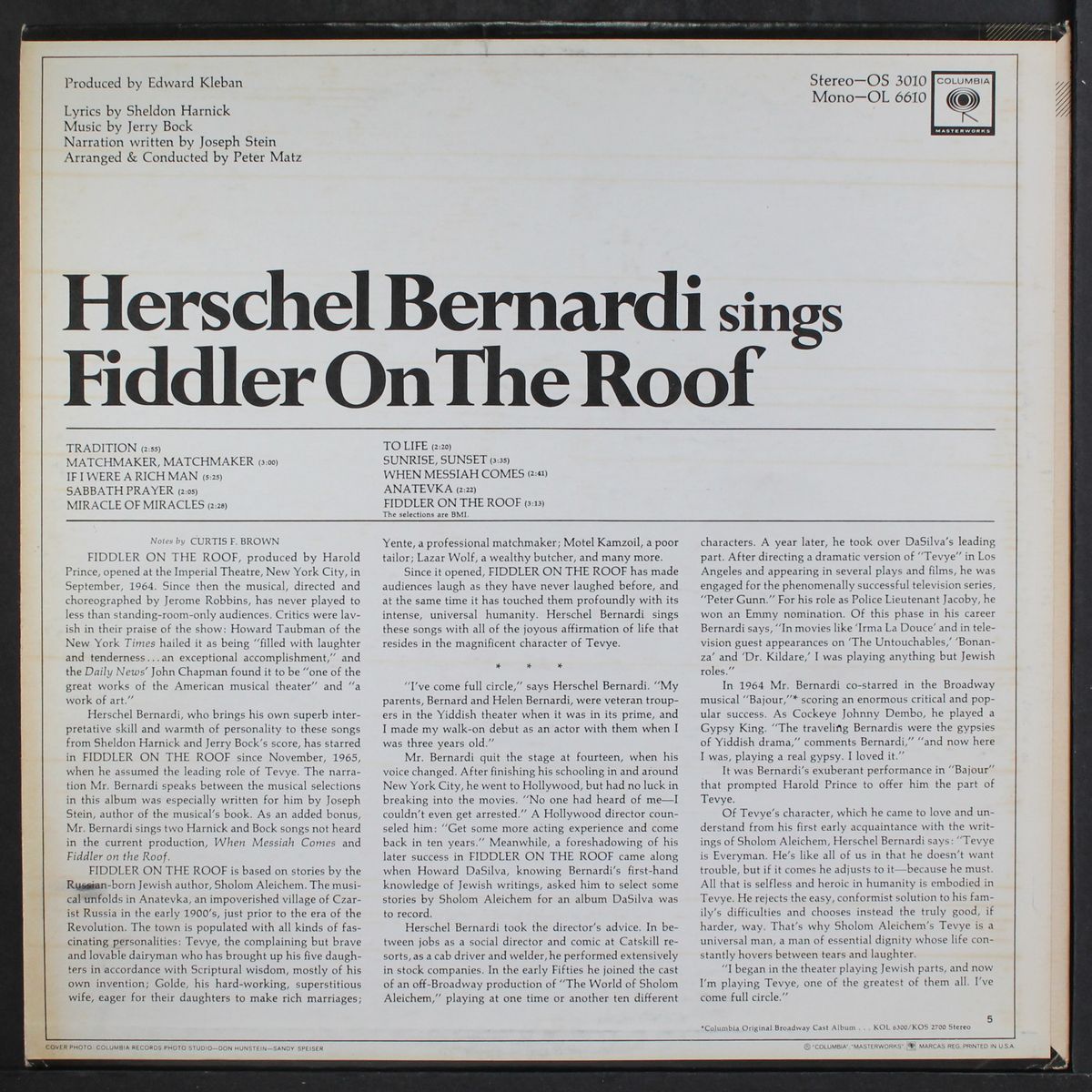fiddler on the roof by HERSCHEL BERNARDI