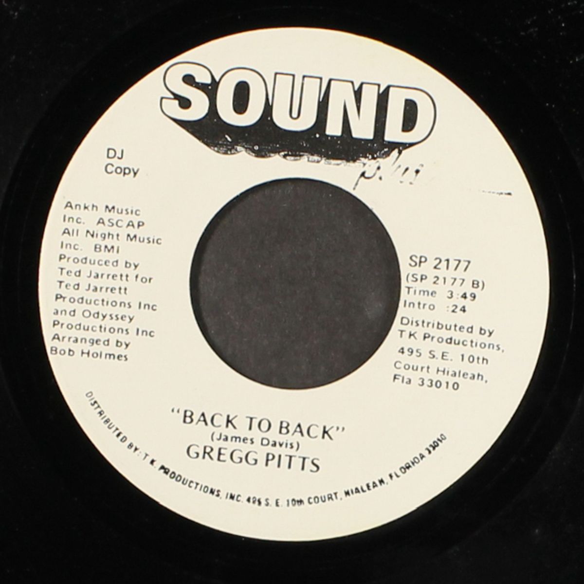 dedicated to you / back to back by GREGG PITTS