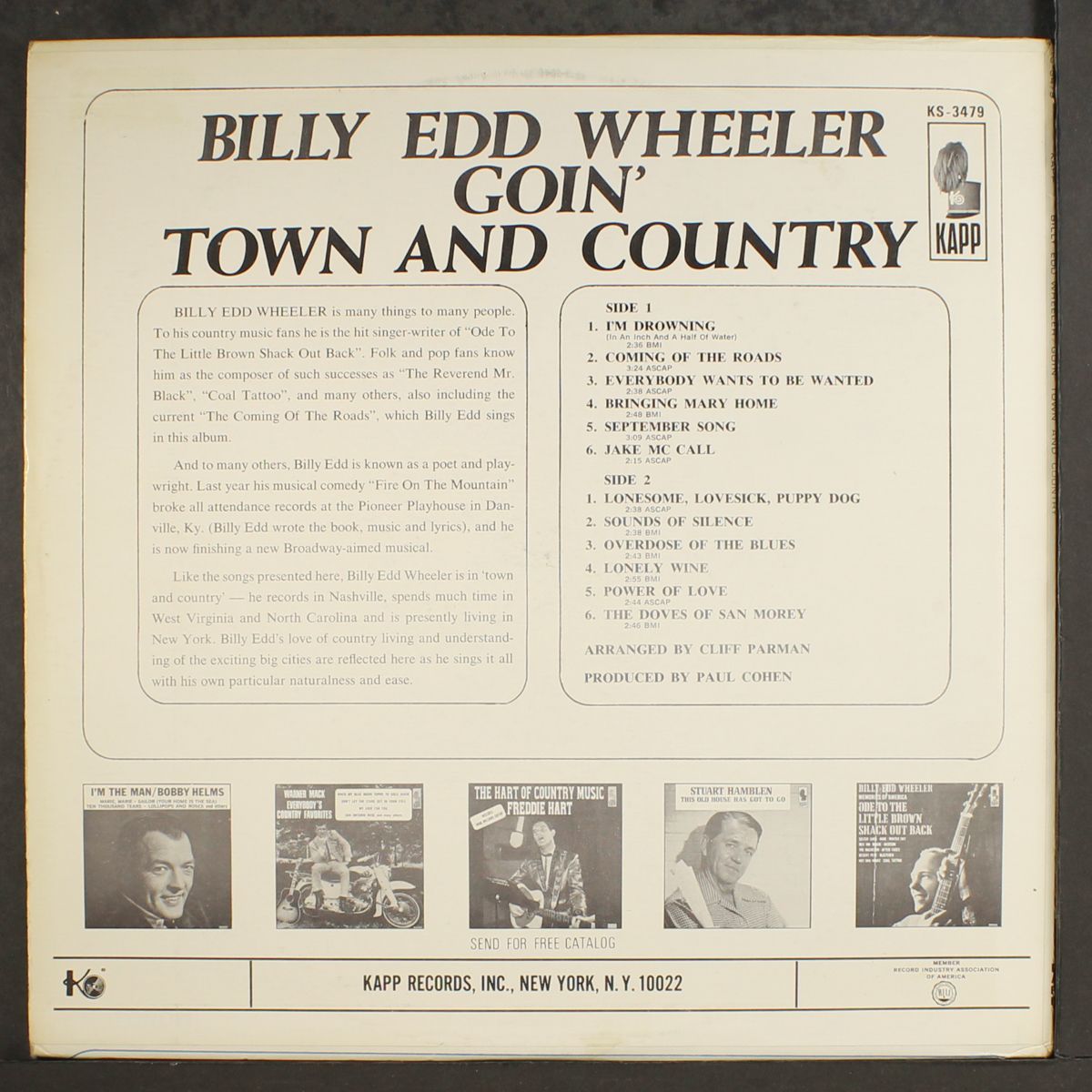 goin' town and country by BILLY EDD WHEELER