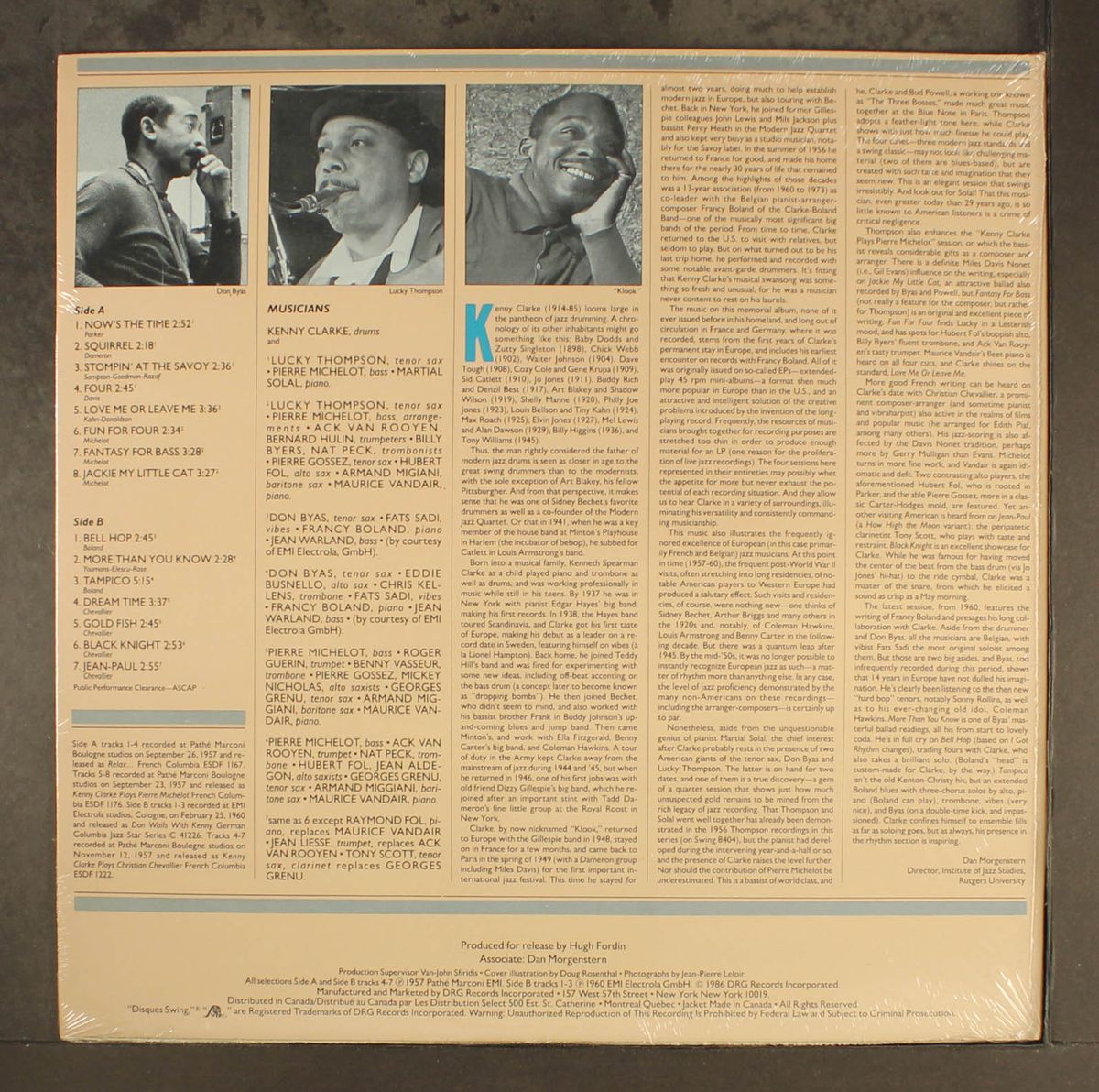recorded in paris & cologne 1957 & 1960 by KENNY CLARKE