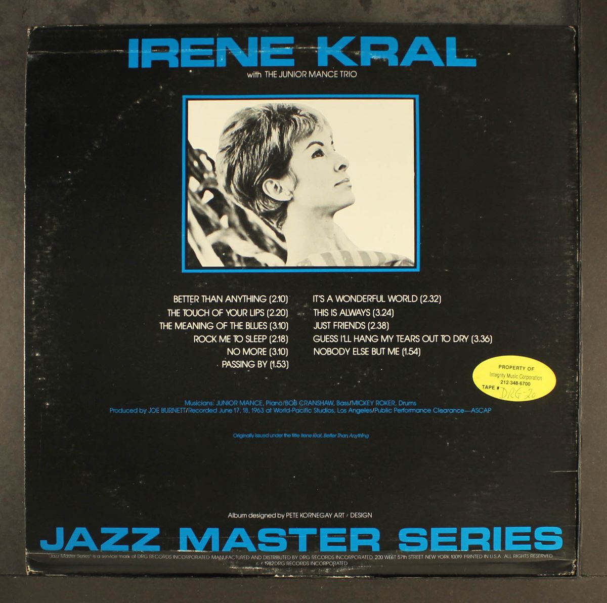 irene kral & junior mance trio by IRENE KRAL & JUNIOR MANCE TRIO