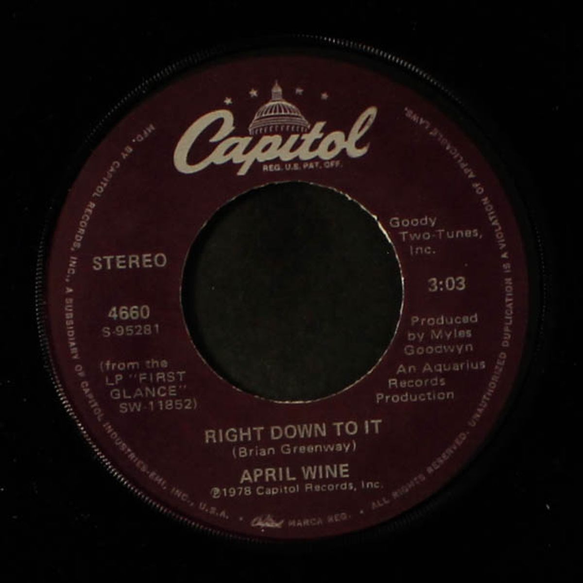 roller / right down to it by APRIL WINE