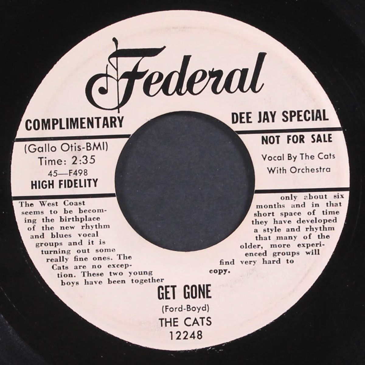 get gone / you're so nice by CATS