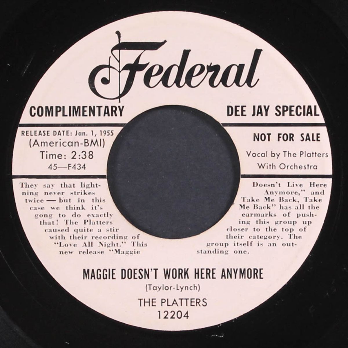 maggie doesn't work here / take me back, take me back by PLATTERS