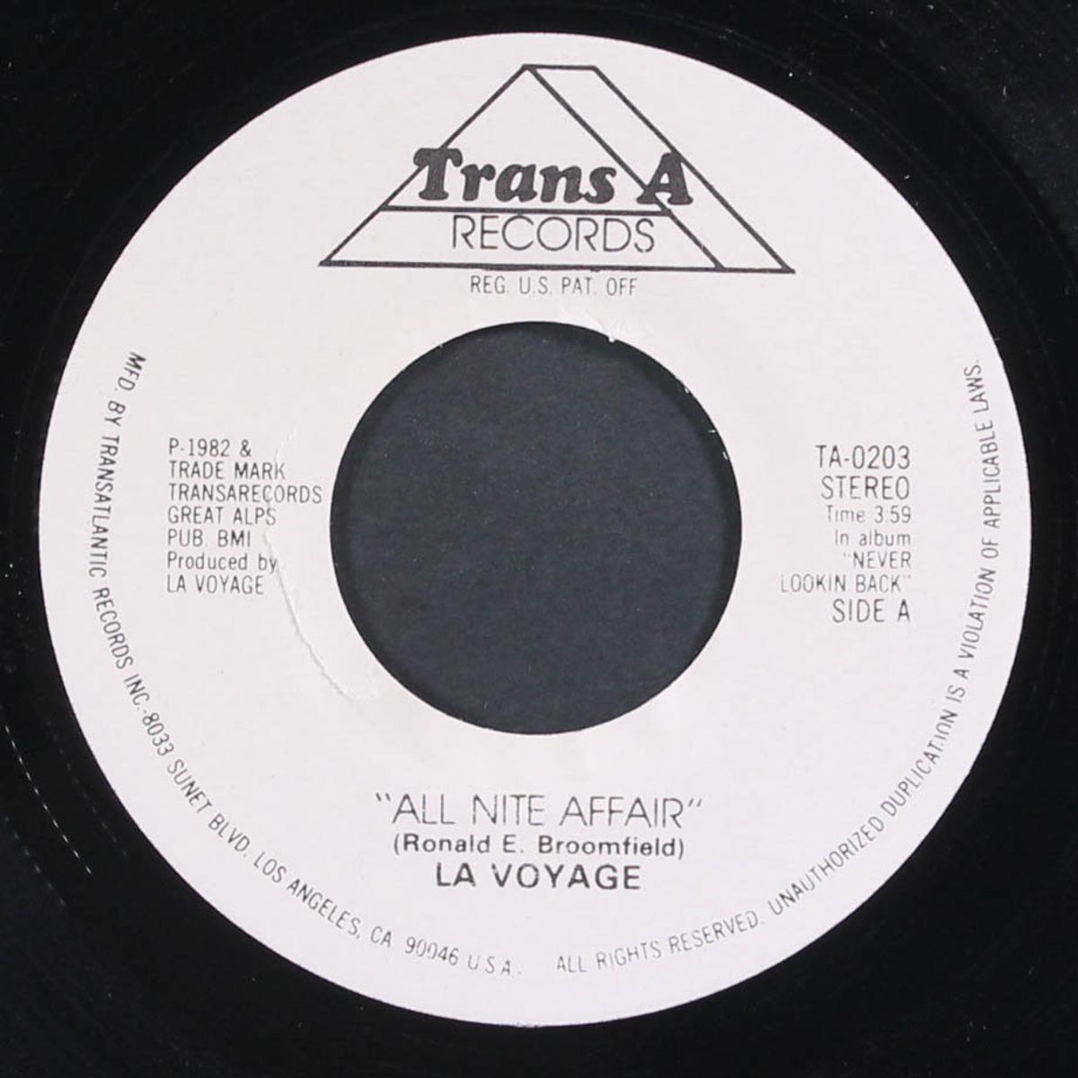 all nite affair / never lookin back by LA VOYAGE