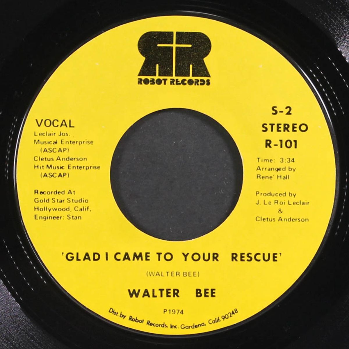 angel man / glad i came to your rescue by WALTER BEE