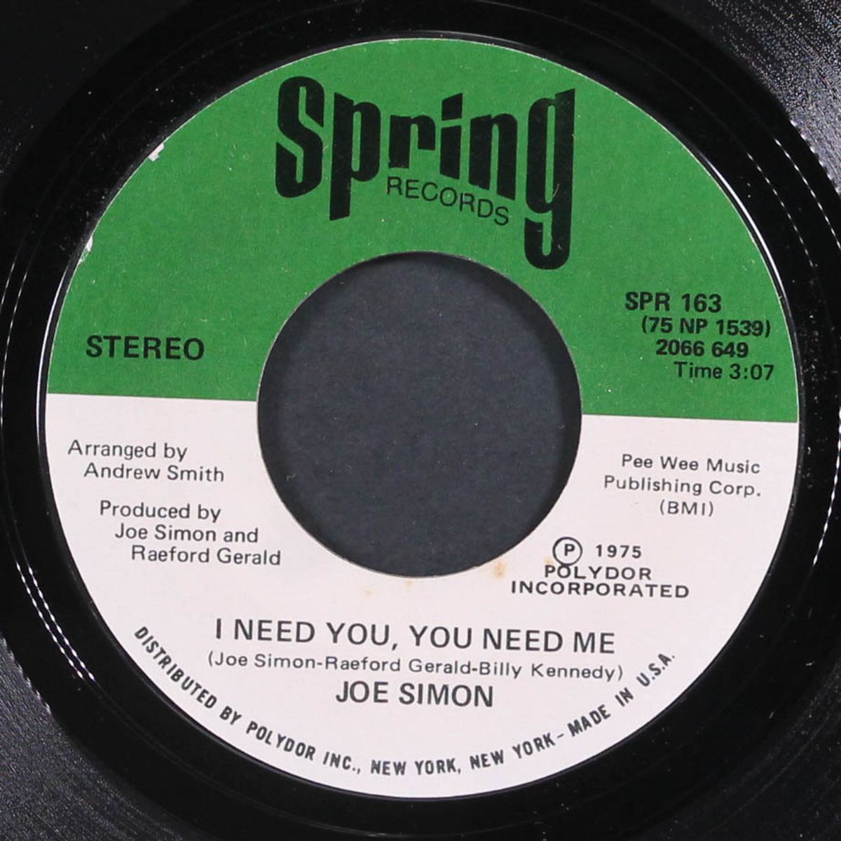 i need you, you need me / i'll take care by JOE SIMON