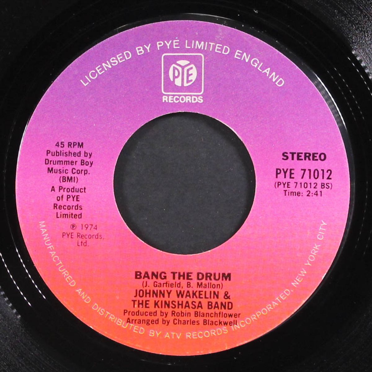black superman - muhammed ali / bang the drum by JOHNNY WAKELIN & KINSHASA