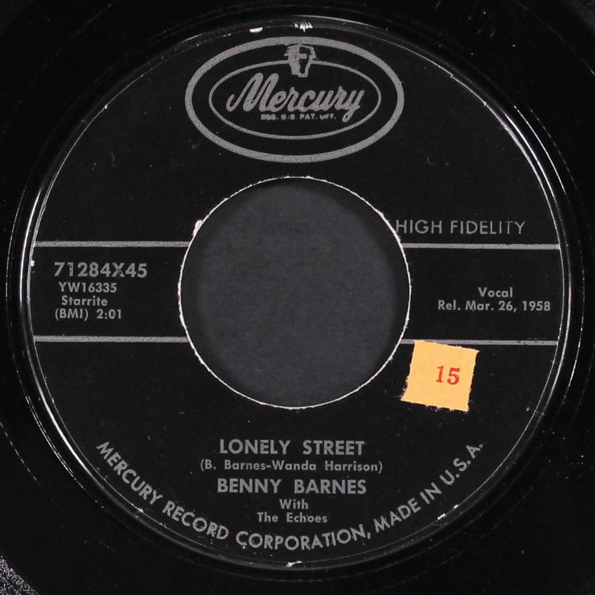 moon over my shoulder / lonely street by BENNY BARNES