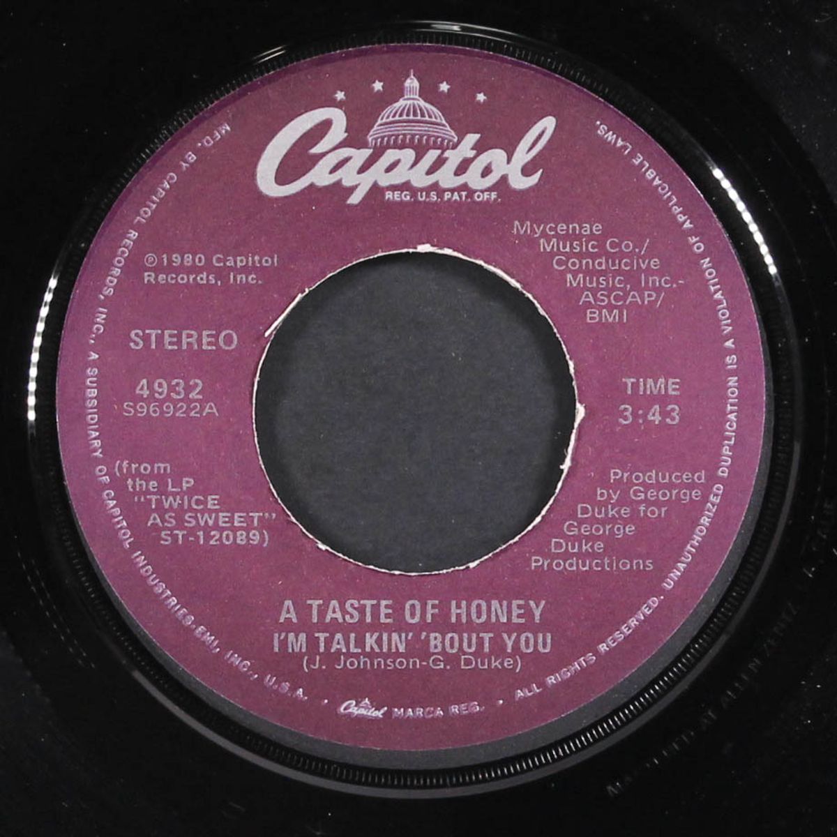 i'm talkin' 'bout you / don't you lead on me by A TASTE OF HONEY