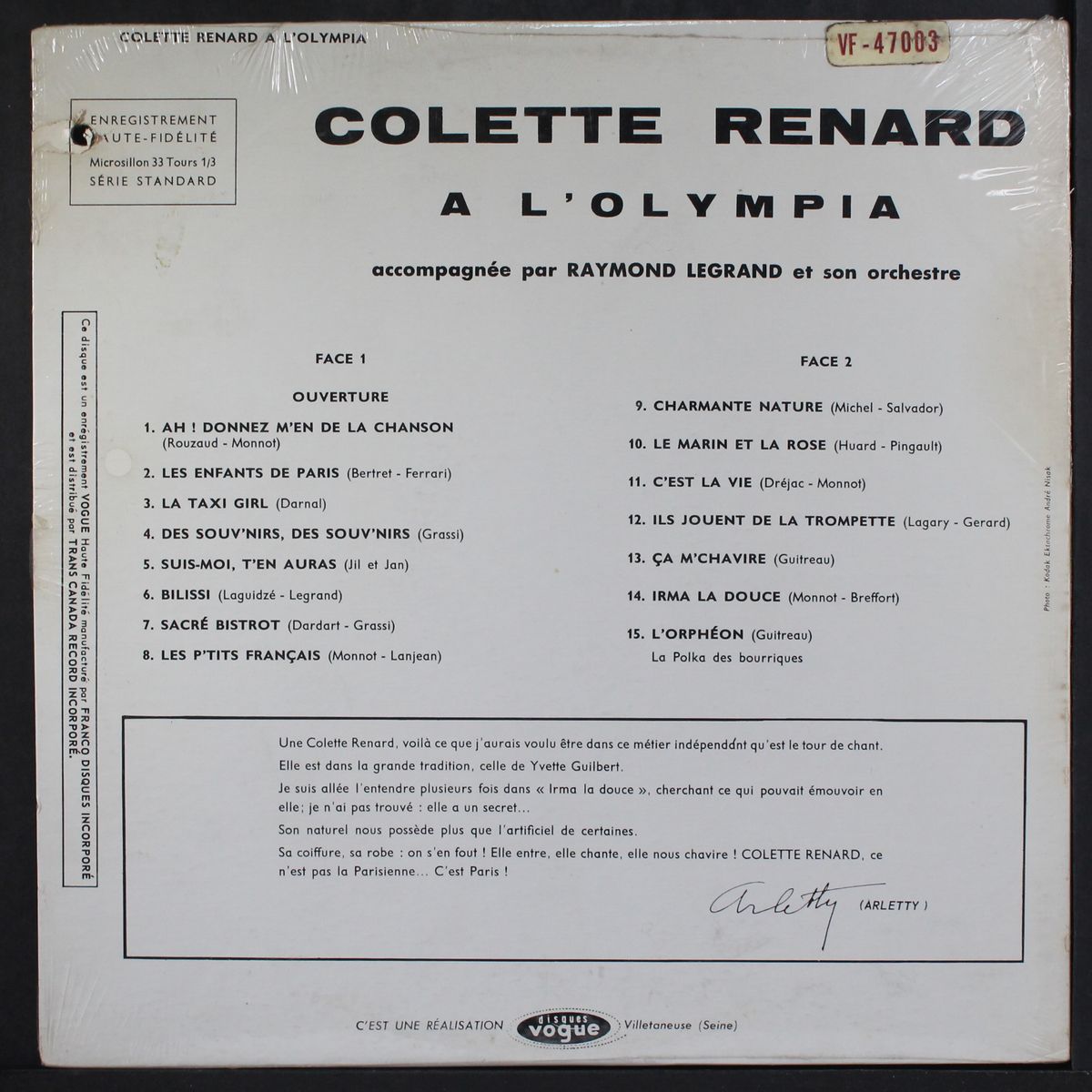 a l'olympia by COLETTE RENARD