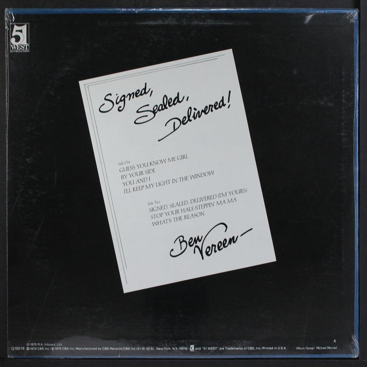 signed, sealed, delivered by BEN VEREEN