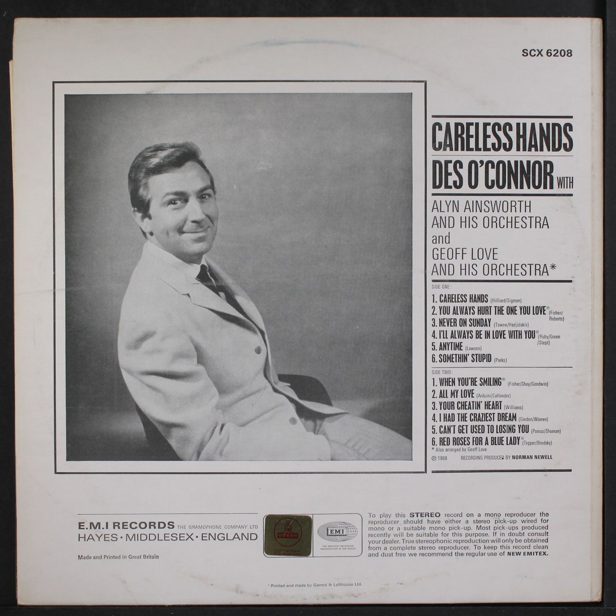 careless hands by DES O'CONNOR