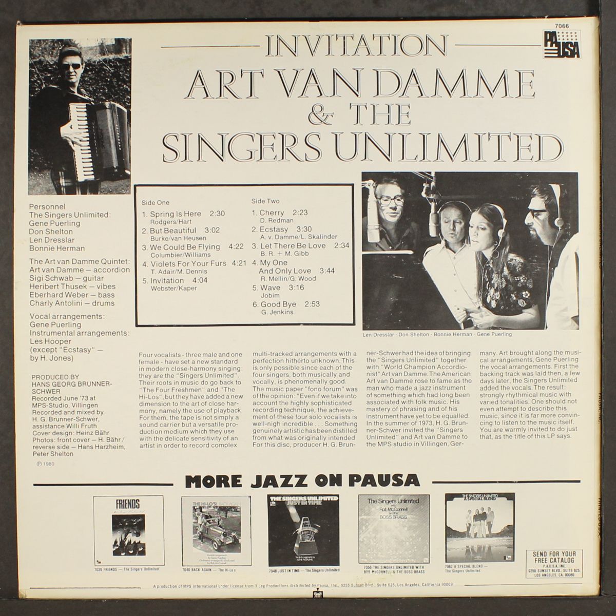 invitation by ART VAN DAMME & SINGERS UNLIMITED