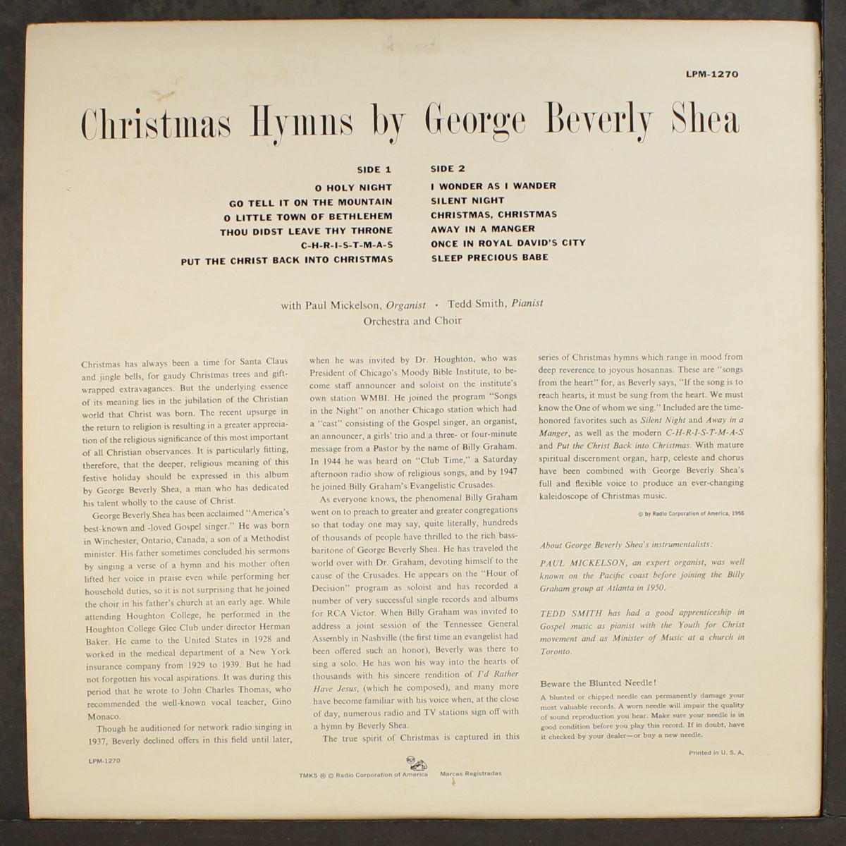 christmas hymns by GEORGE BEVERLY SHEA