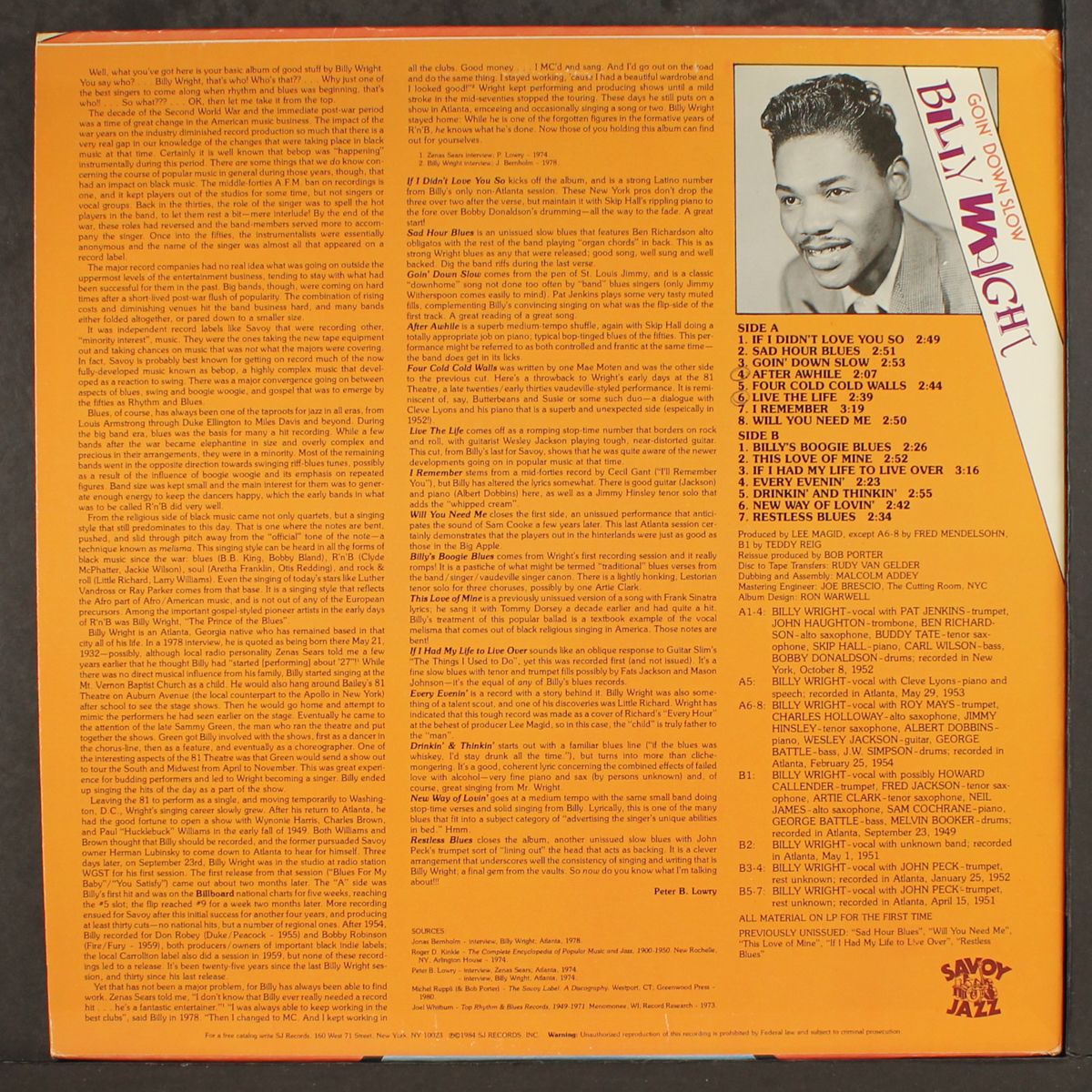 goin' down slow by BILLY WRIGHT