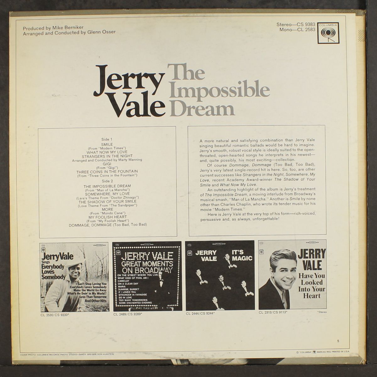 the impossible dream by JERRY VALE