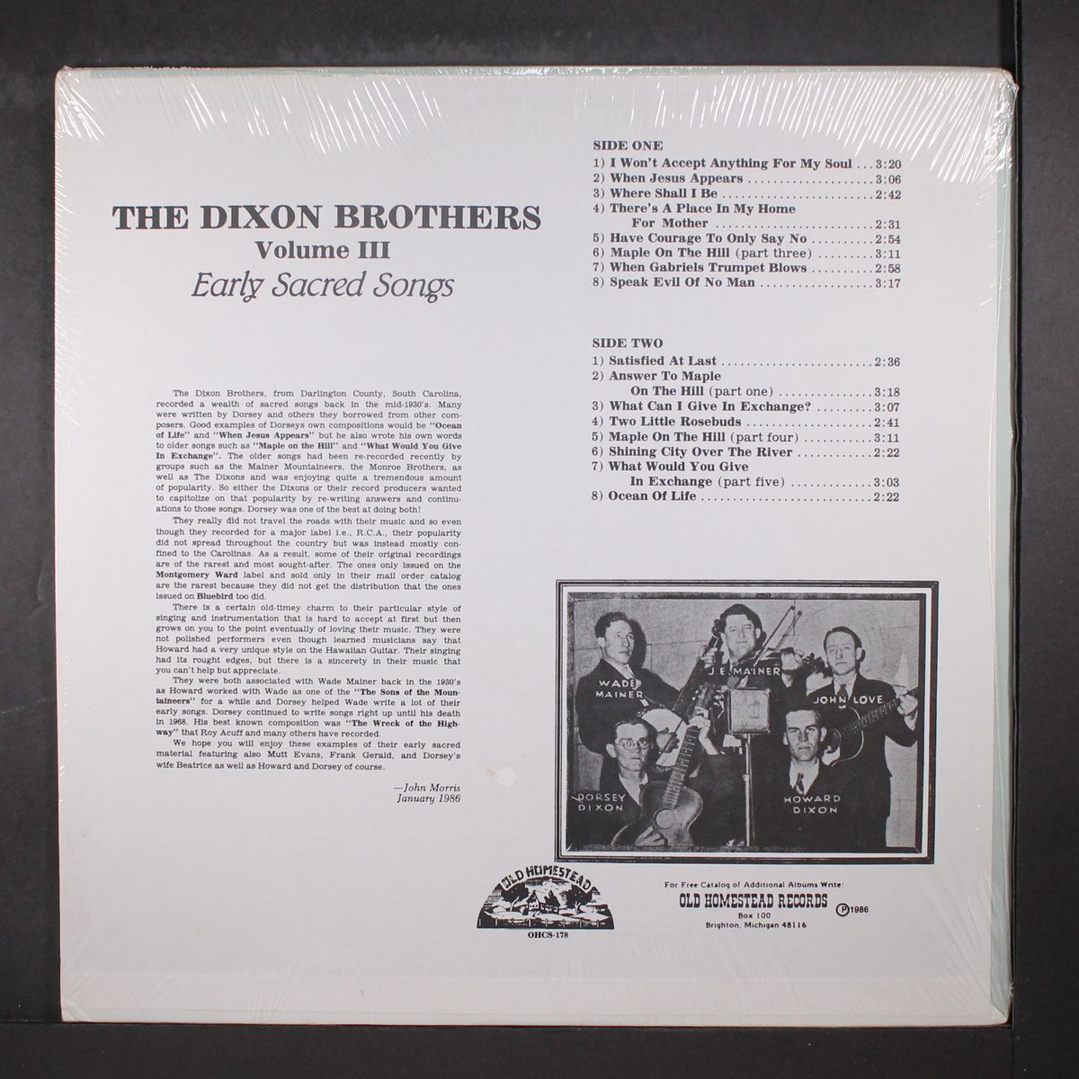 vol. 3, early sacred songs by DIXON BROTHERS