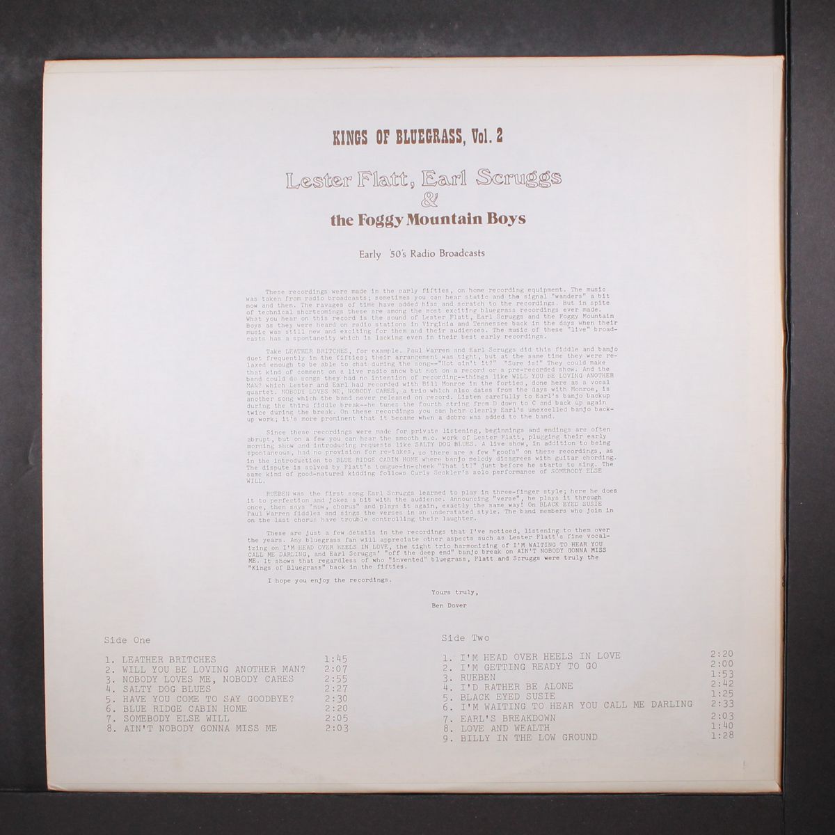 early '50's radio broadcasts by FLATT & SCRUGGS