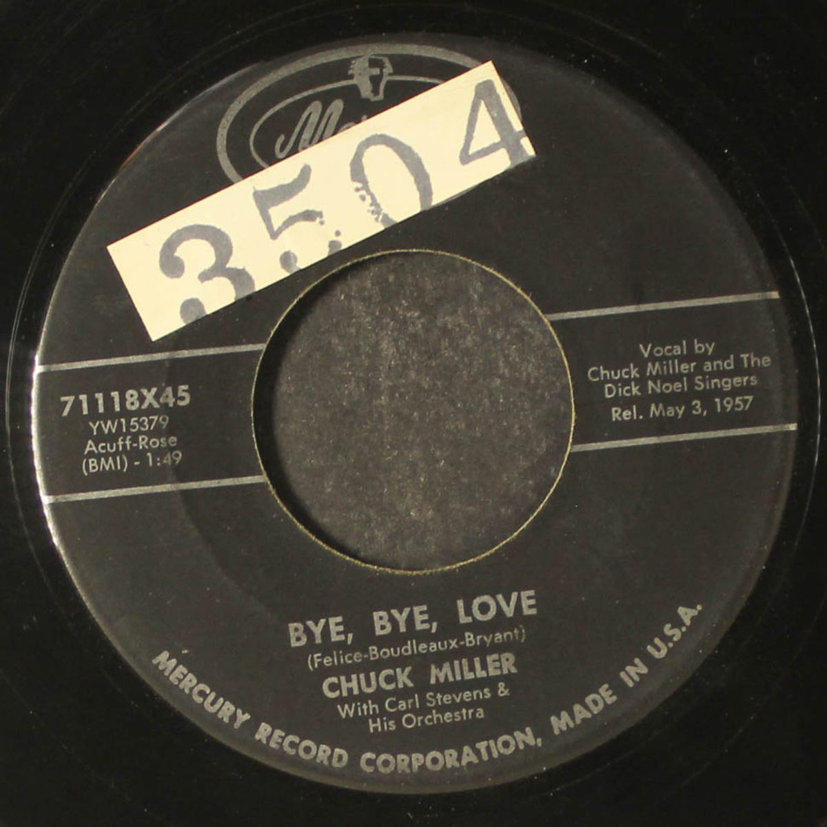 bye, bye, love / rang tang ding dong by CHUCK MILLER