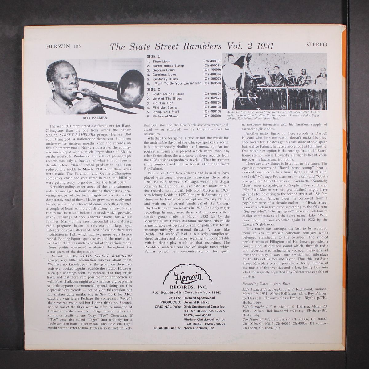 roy palmer, vol. 2 1931 by STATE STREET RAMBLERS