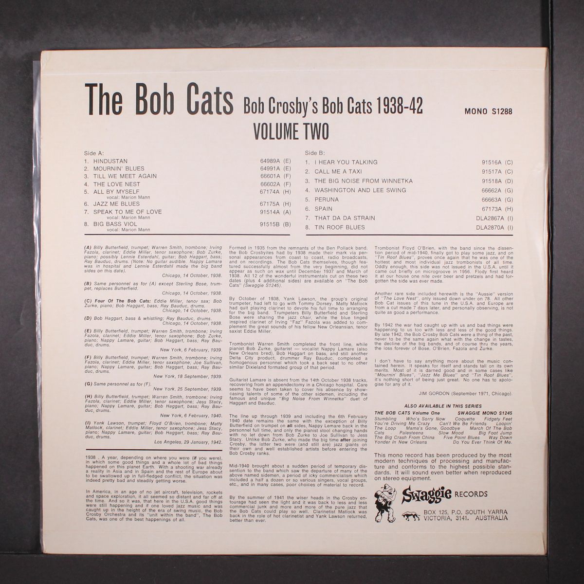 1938-42 vol. 2 by BOB CROSBY'S BOB CATS