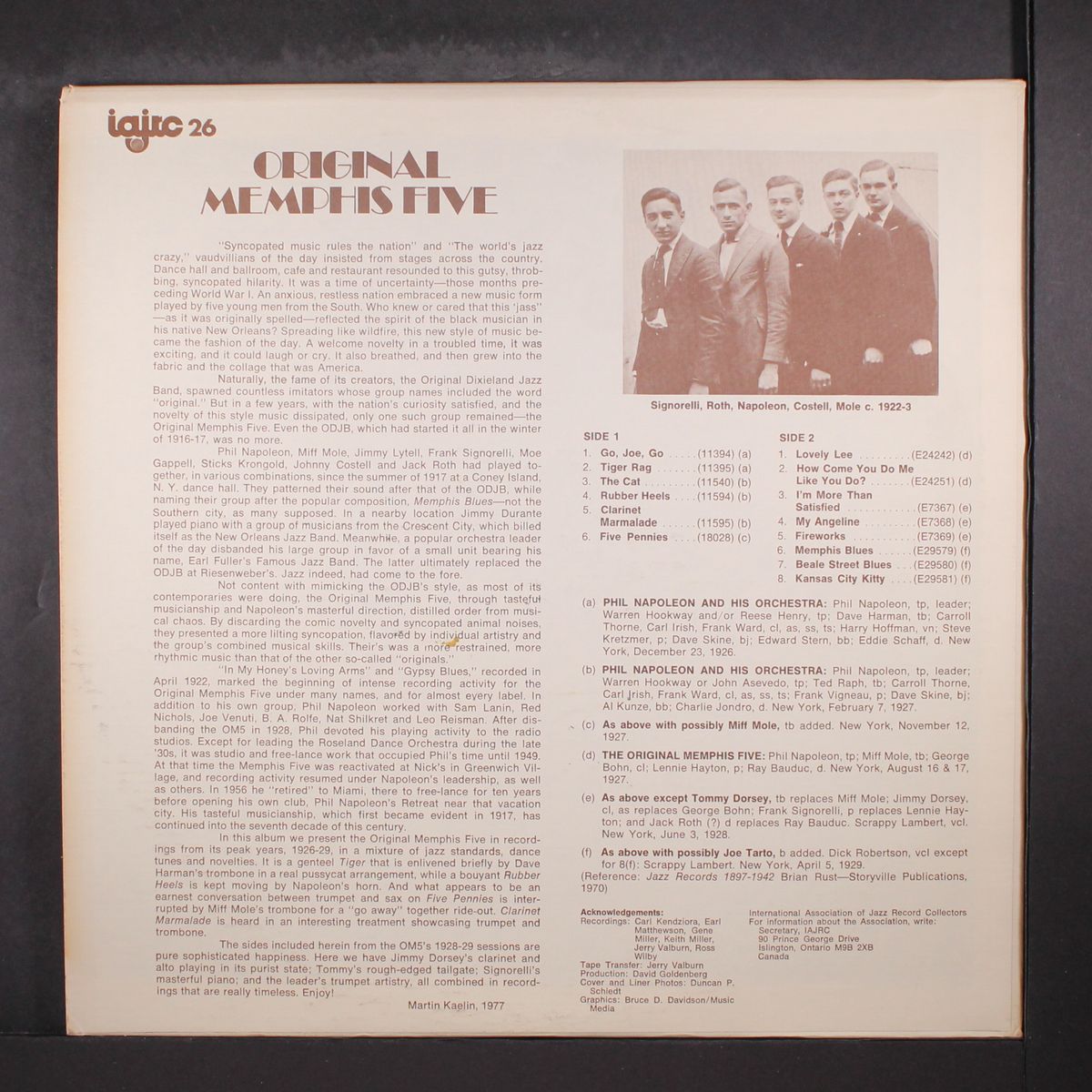 featuring the original memphis five by PHIL NAPOLEON