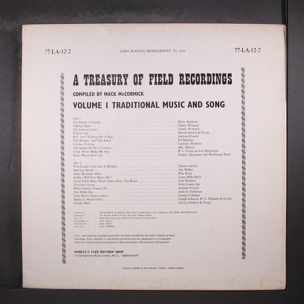 a treasury of field recordings, vol. i by VARIOUS