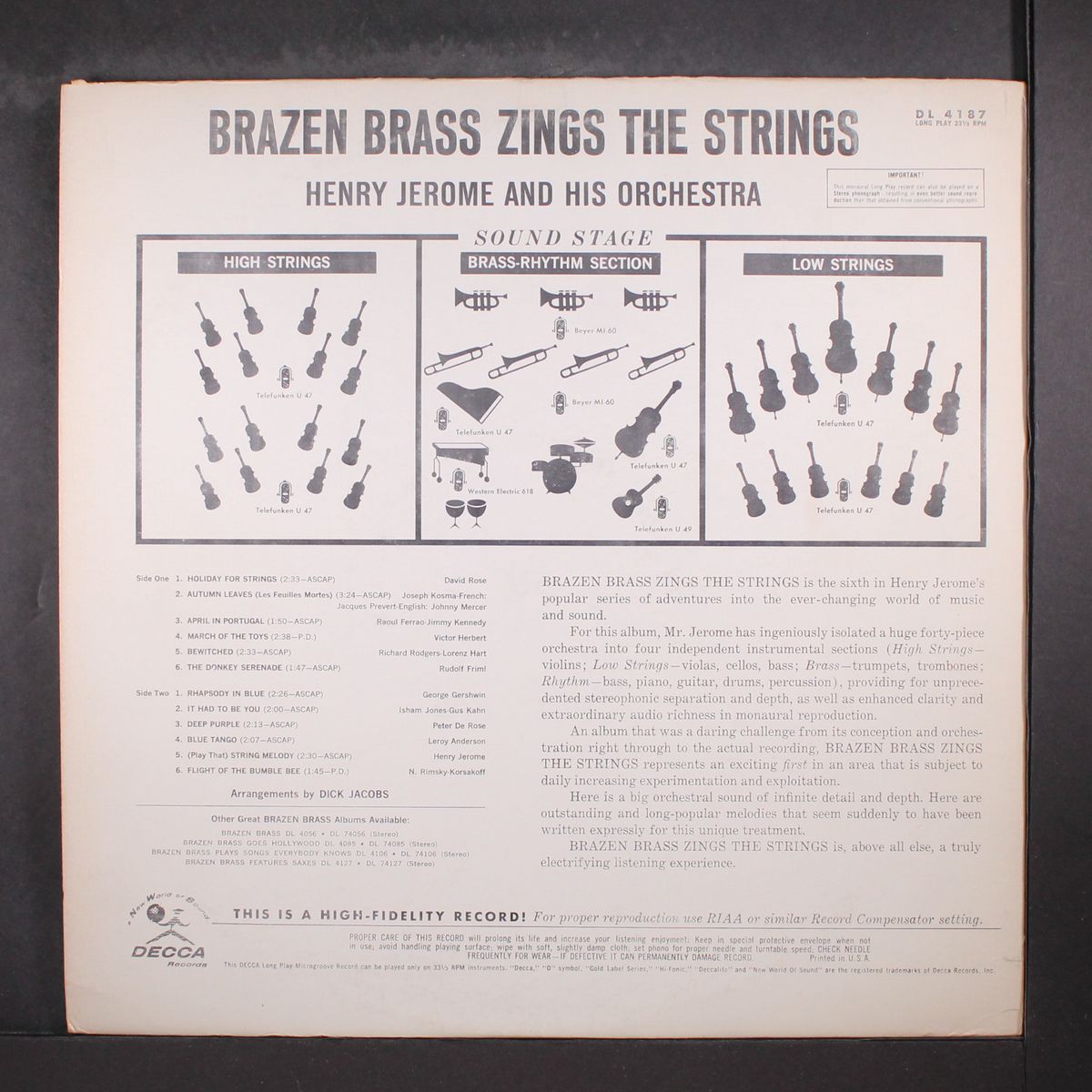brazen brass zings the strings by HENRY JEROME