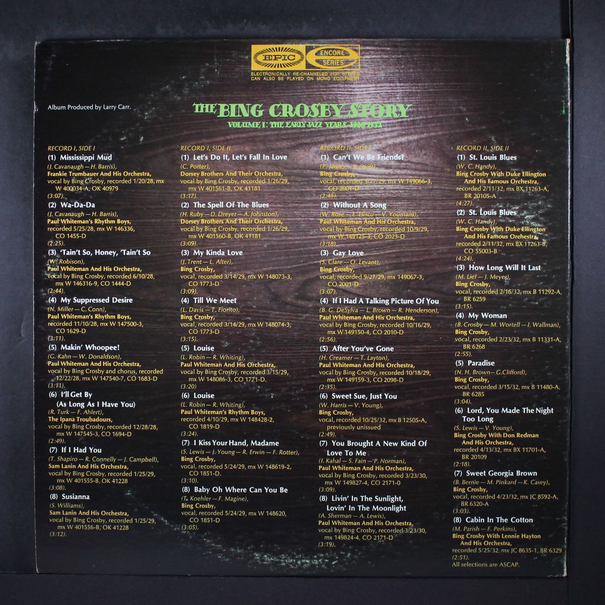 the bing crosby story vol 1 1928-32 by BING CROSBY