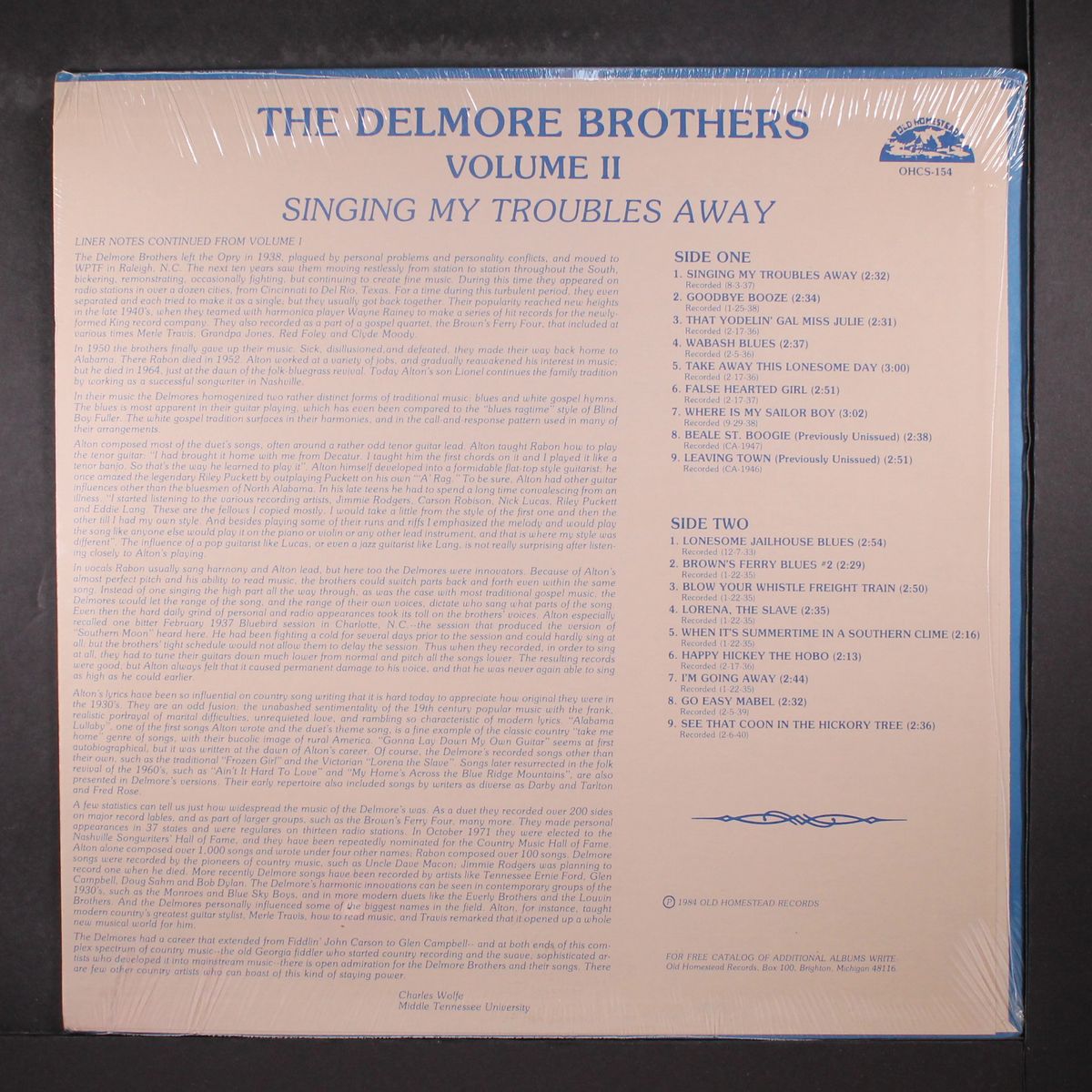 vol. 2: singing my troubles away by DELMORE BROTHERS