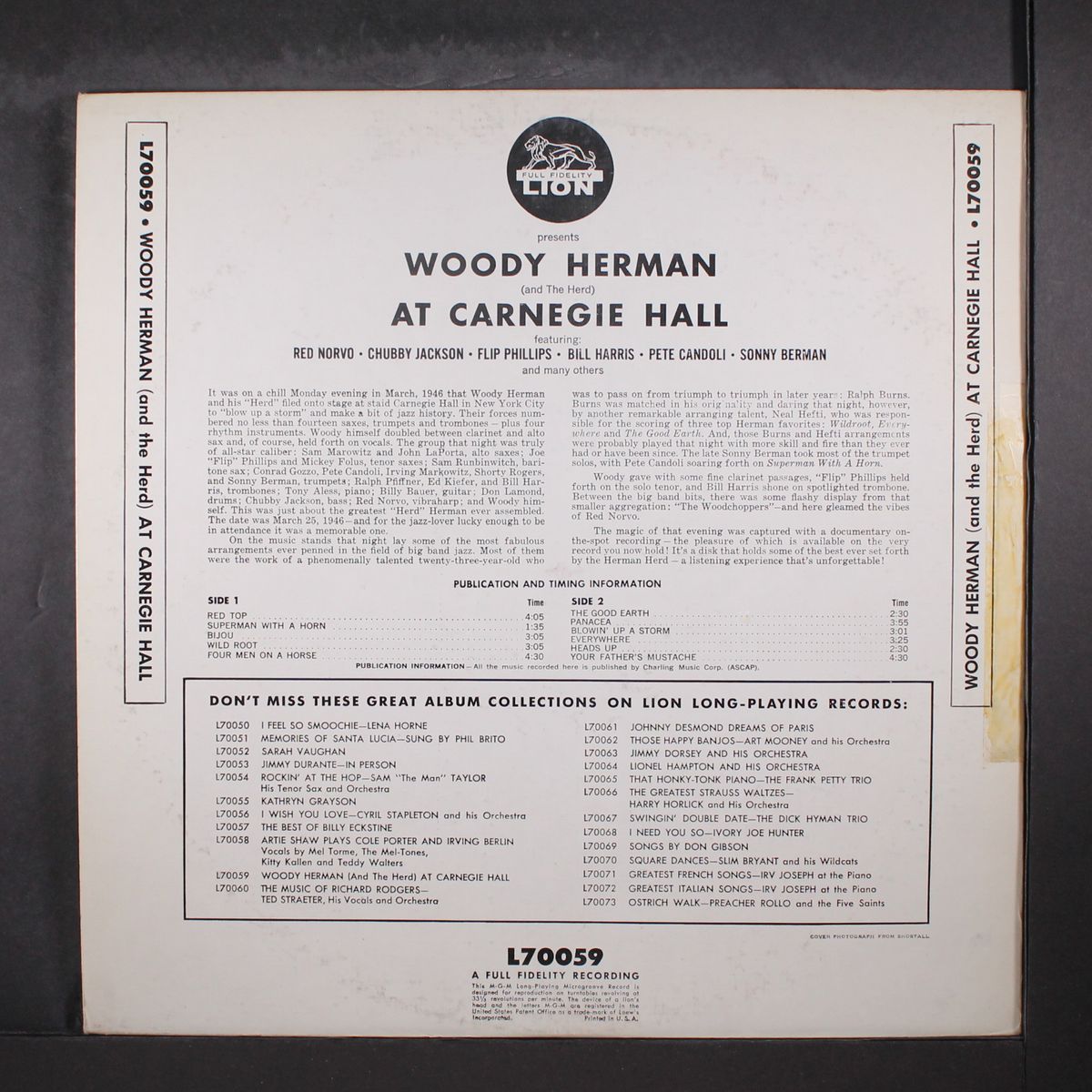 at carnegie hall by WOODY HERMAN