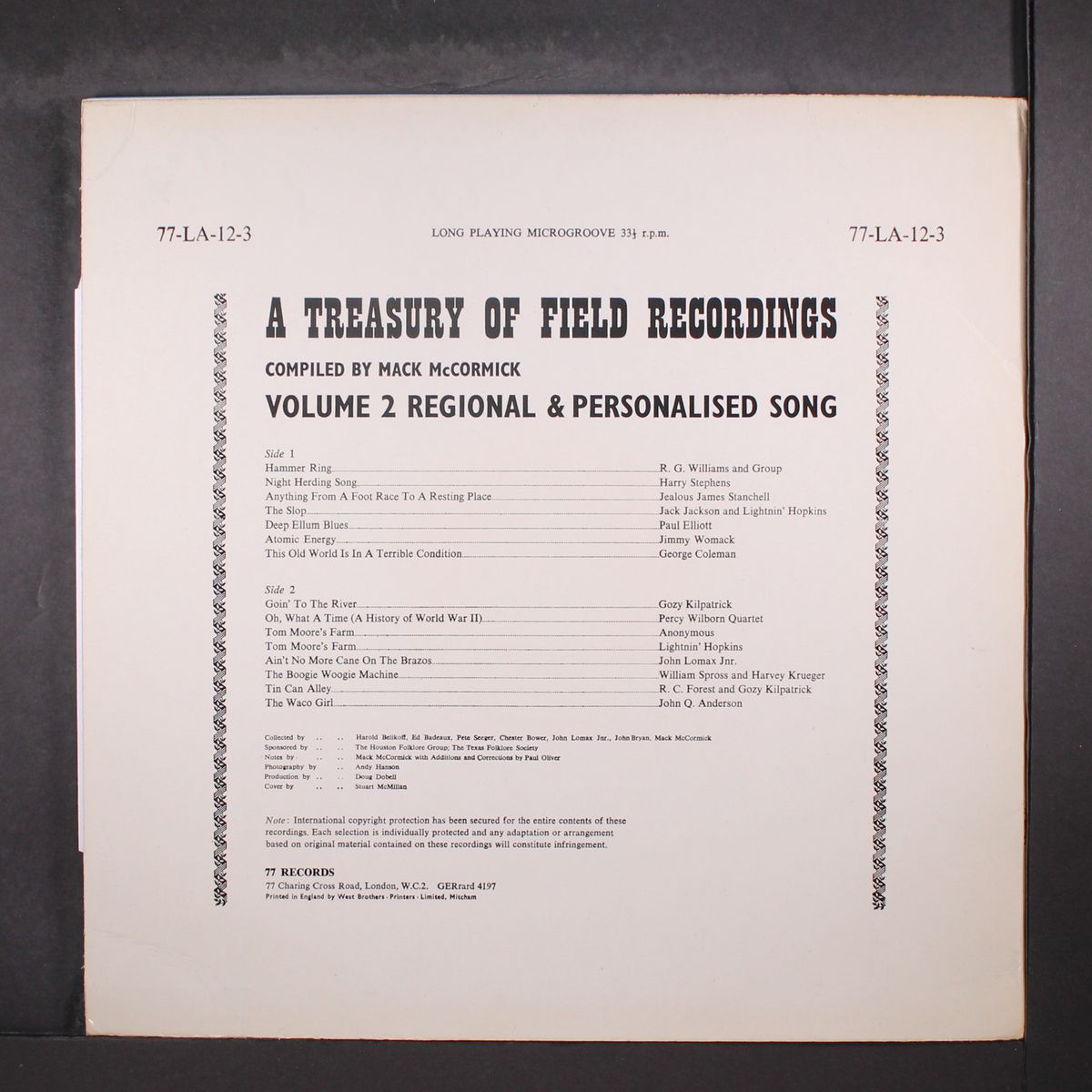 a treasury of field recordings, vol. 2 by VARIOUS