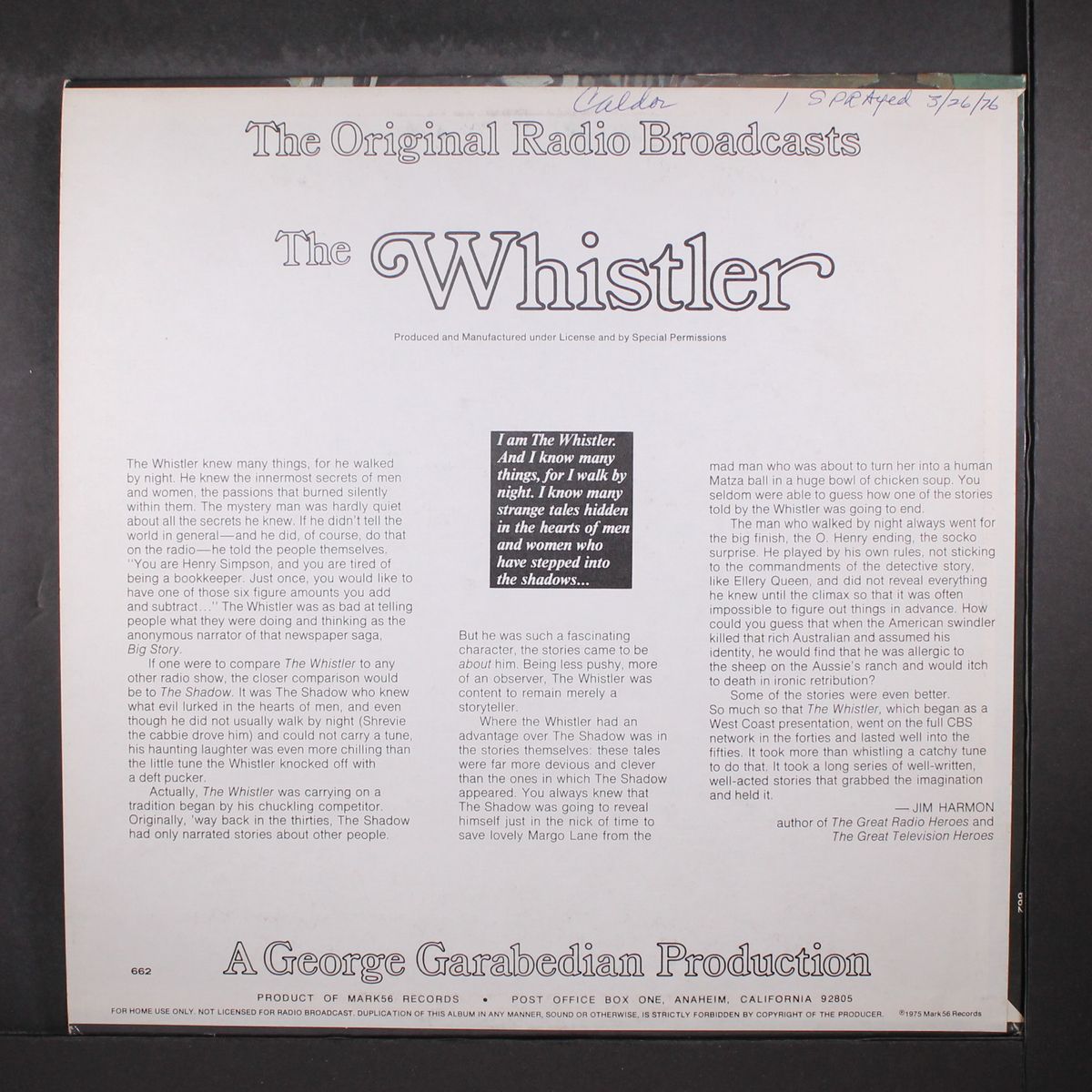 the whistler by ORIGINAL RADIO BROADCAST