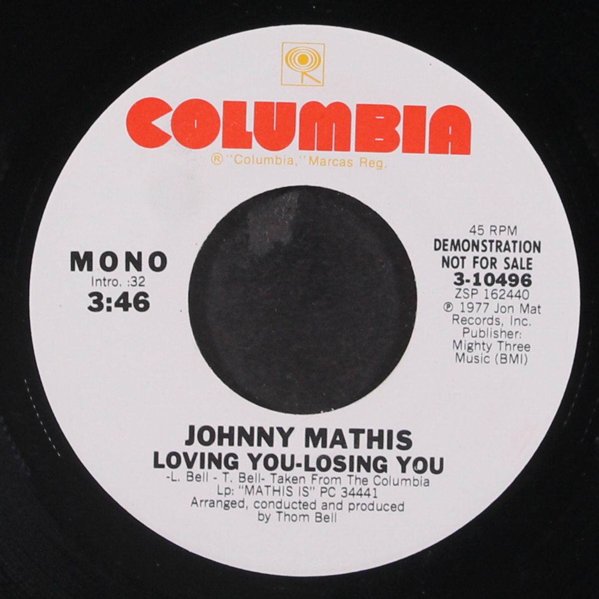 loving you-losing you / mono by JOHNNY MATHIS