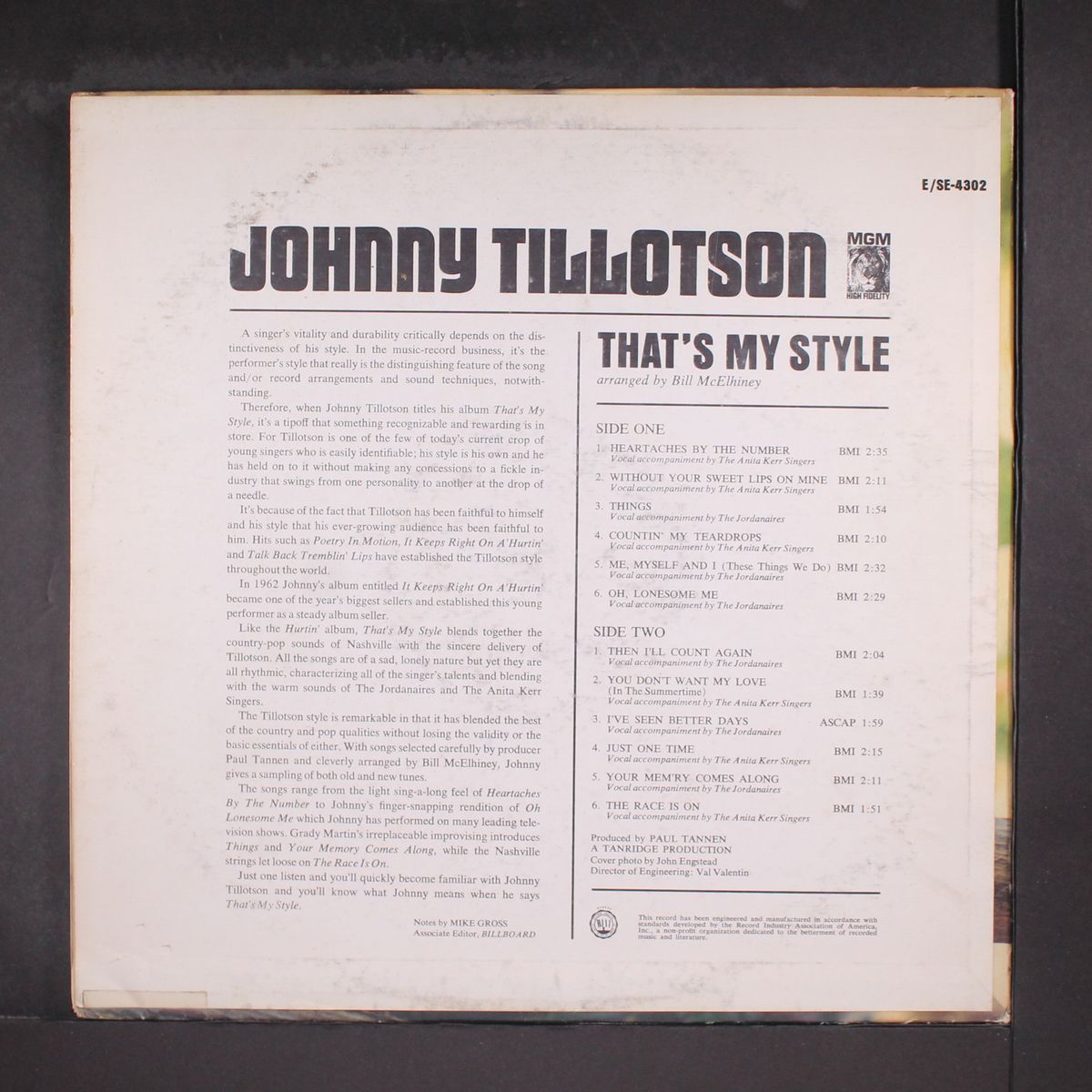 that's my style by JOHNNY TILLOTSON