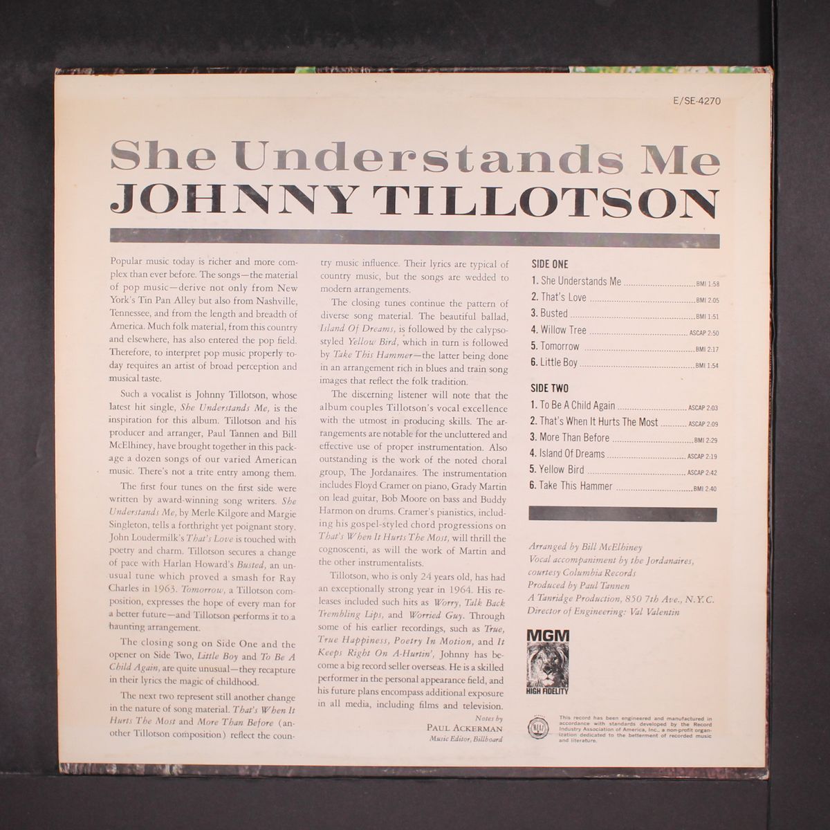 she understands me by JOHNNY TILLOTSON