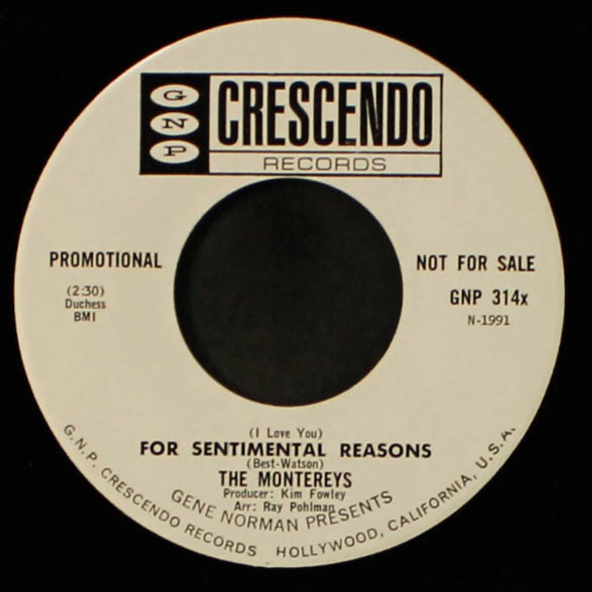 for sentimental reasons / i still love you by MONTEREYS